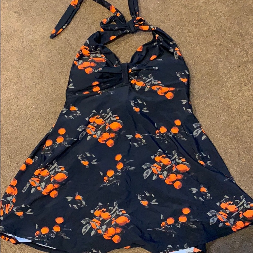 Vintage pin up one piece skirtini swimdress